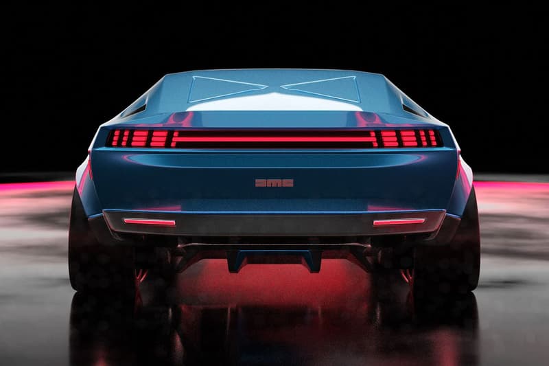 Designer Reimagines DMC Delorean e Onkar H no door concept car guigiaro all electric back to the future electric blue steel grey modern take two-seater