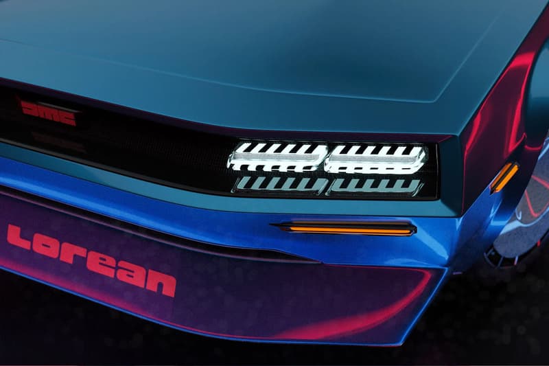 Designer Reimagines DMC Delorean e Onkar H no door concept car guigiaro all electric back to the future electric blue steel grey modern take two-seater