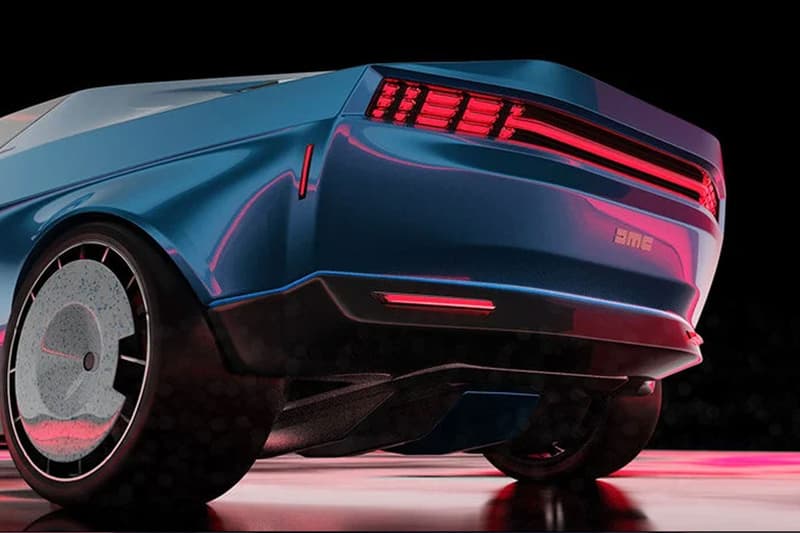 Designer Reimagines DMC Delorean e Onkar H no door concept car guigiaro all electric back to the future electric blue steel grey modern take two-seater