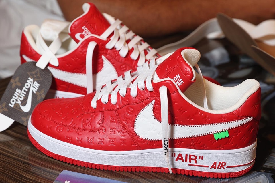 crime Strip off Donkey DJ Khaled Shows Early Pair of Red LV Nike AF1s | Hypebeast