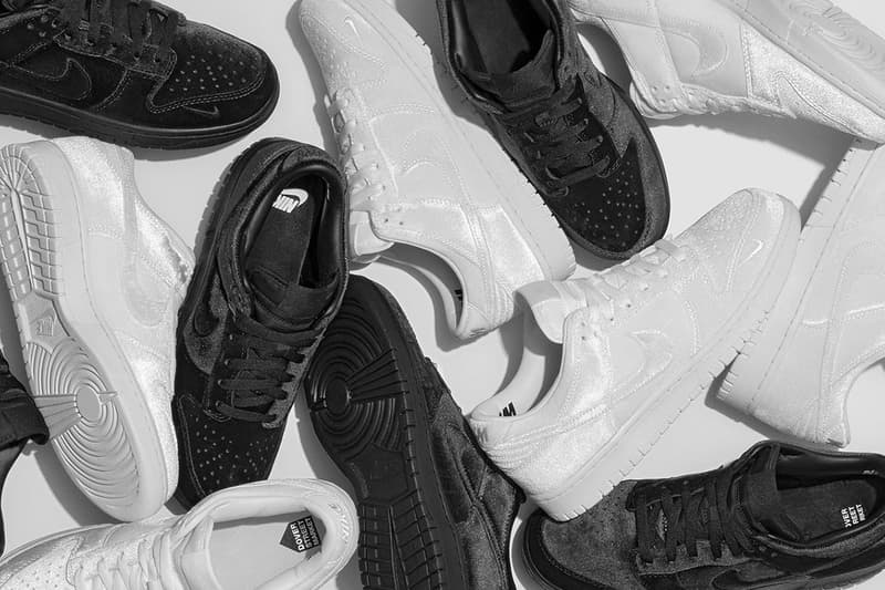 Dover Street Market x Nike Dunk Low Velvet White Black Release Information Drop Date Closer First Look DSML DSM