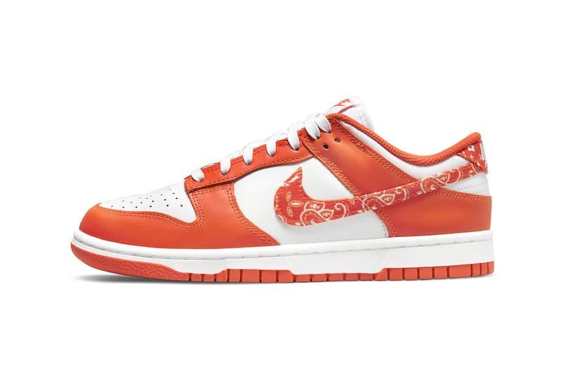 dunk low barley paisley pack orange paisley dh4401 104 dh4401 103 white bandana 2022 release info