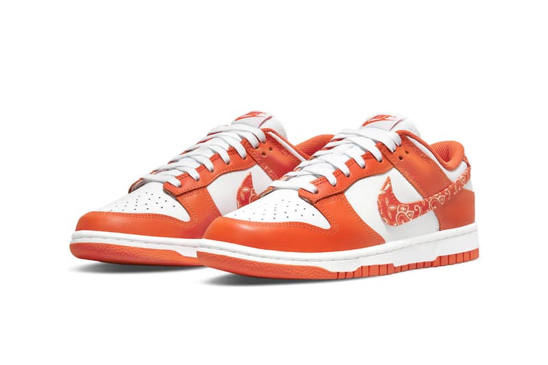 dunk low barley paisley pack orange paisley dh4401 104 dh4401 103 white bandana 2022 release info