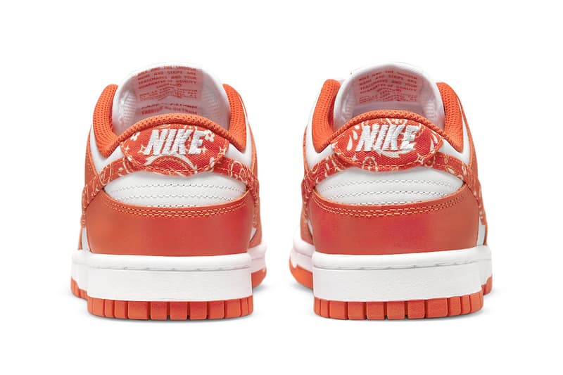 dunk low barley paisley pack orange paisley dh4401 104 dh4401 103 white bandana 2022 release info