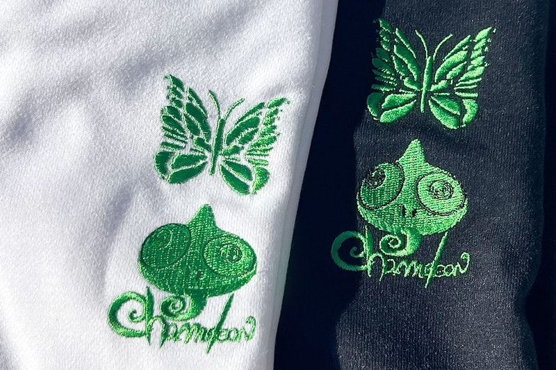 End of the World and Needles Reveal Chameleon Emblem Apparel steve aoki takashi murakami butterfly headbands tees tracksuits pants jackets release info price date
