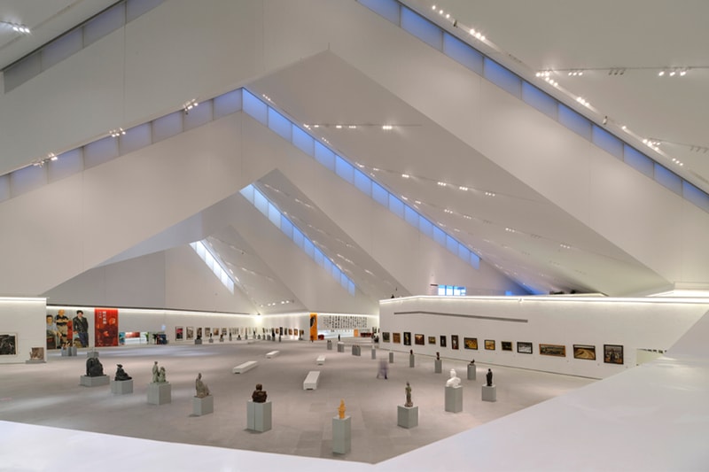 Datong Art Museum Arrives Under Four Interconnected Pyramids luke fox skylight corroded earth toned steel northwest grand gallery images news
