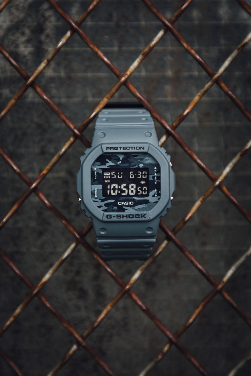 Gray light Gray Blue color models dial electroluminescent japanese quartz movement dial digital analog thin and light Carbon Core Guard model casio produced chronograph, alarm, backlight, perpetual calendar, countdown timer, date, day and month shock-resistant and water-resistant to 200 meters earth tones deep color palettes vibes camo pattern unique design DW-5600CA-2 DW-5600CA-8 GA-2100CA-8A