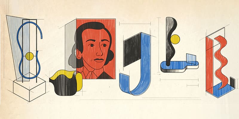 Google Doodle Katarzyna Kobro Design 2022 sculpture