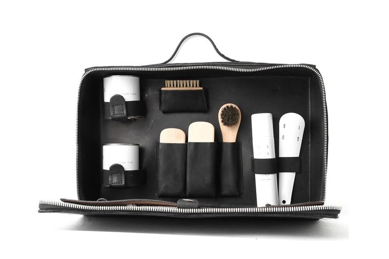 Guidi Horse Full Grain Leather Shoe Care Set £1295 GBP Expensive Boots Cleaning UJNG London Store Conceptual