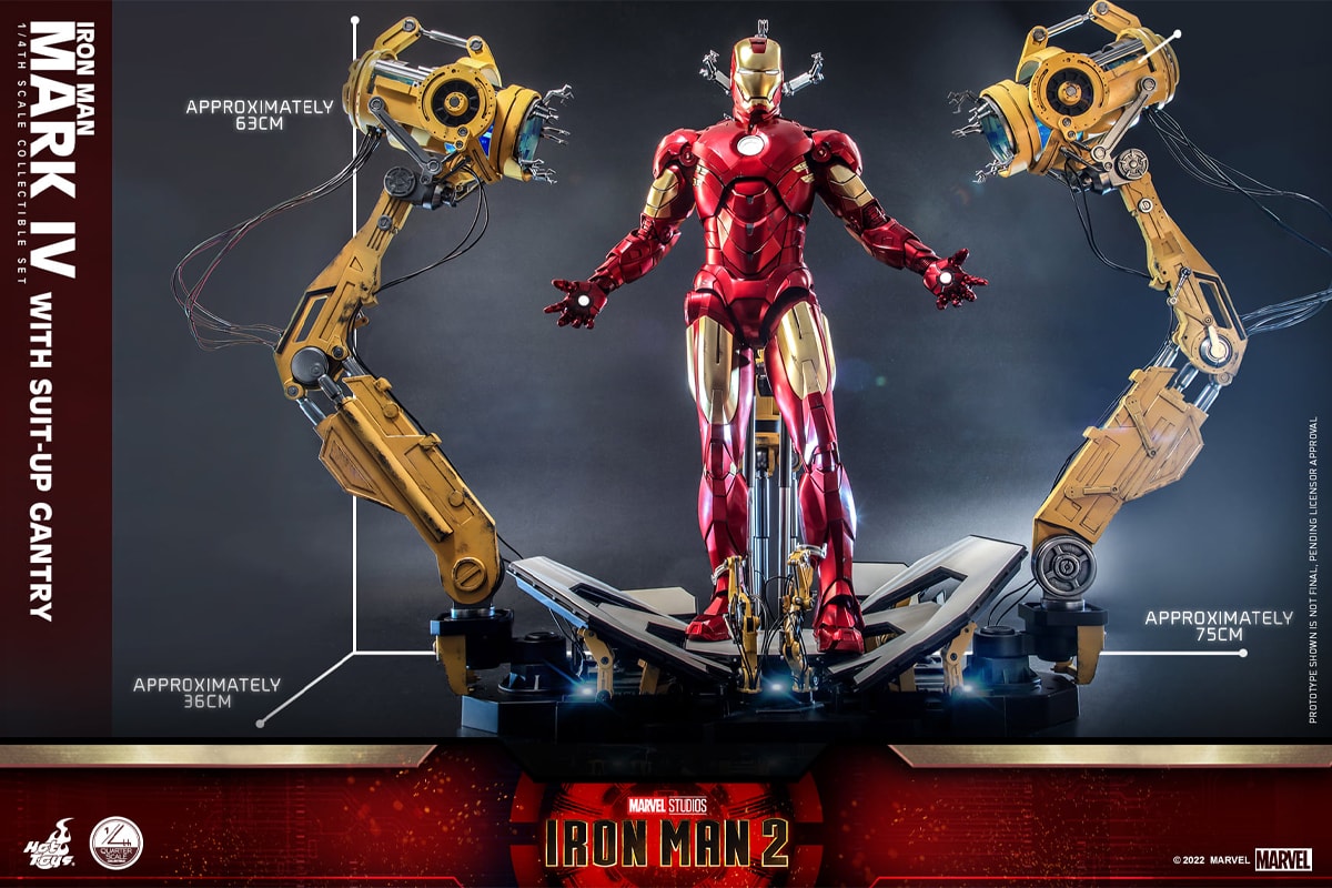 marvel studios cinematic universe iron man 2 suit up gantry action figure 1 4th scale hot toys collectibles 