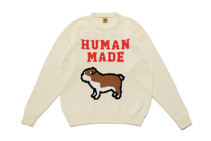 HUMAN MADE Introduces DOG character socks mugs cushions loose knit sweater bulldog golden retriever vintage Capsule Collection