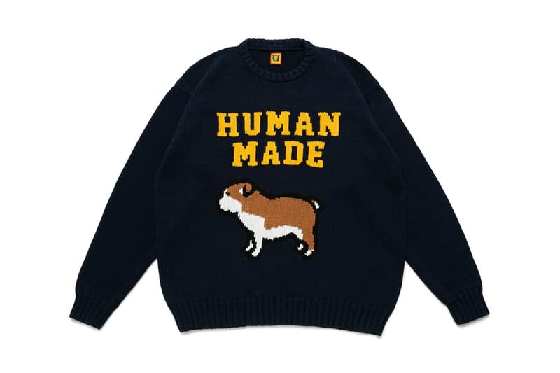 HUMAN MADE Introduces DOG character socks mugs cushions loose knit sweater bulldog golden retriever vintage Capsule Collection 