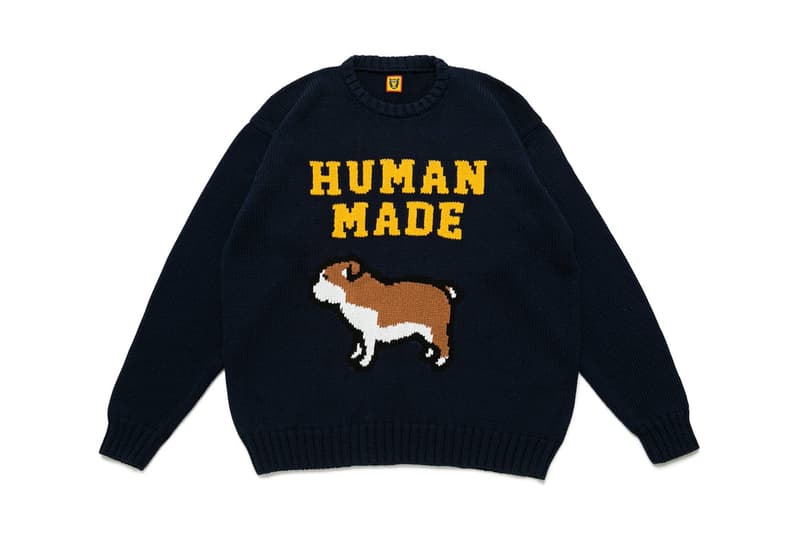 HUMAN MADE Introduces DOG character socks mugs cushions loose knit sweater bulldog golden retriever vintage Capsule Collection