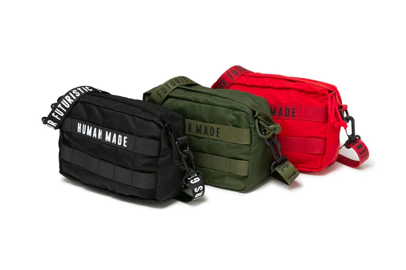 Human made military bag season 23 embroidered badges backpack tote mini tote pouches green release info