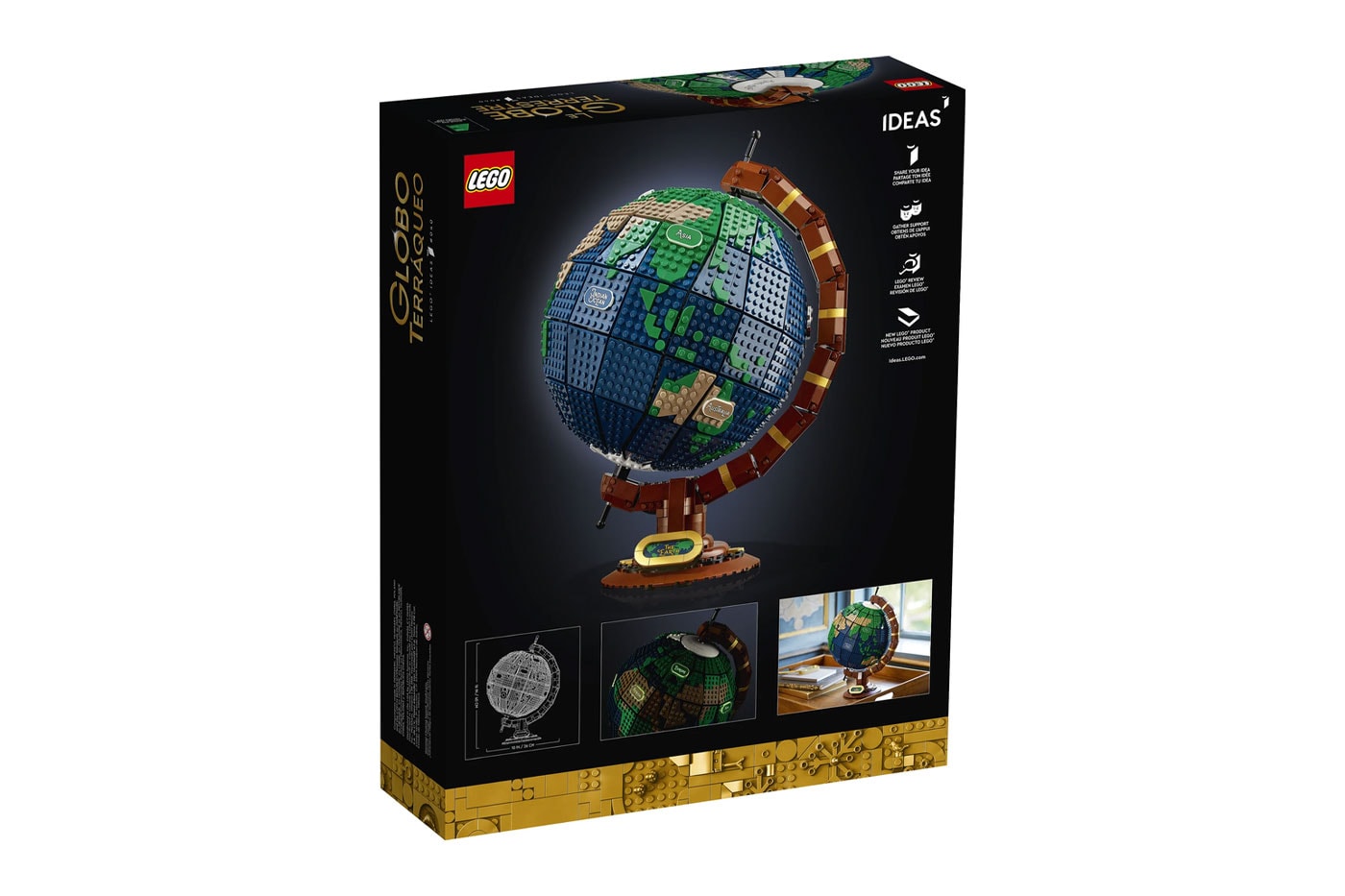 LEGO Ideas The Globe 21332 Building Set; Build-and-Display Model for Adults  (2,585 Pieces)
