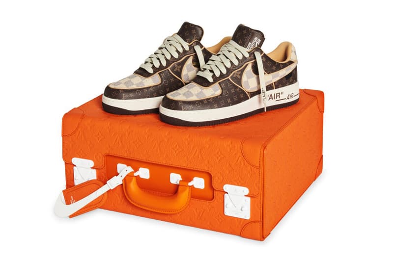 louis vuitton nike air force 1 virgil abloh sothebys 70,000 USD size 11 price news footwear auctions sneakers shoes kicks 