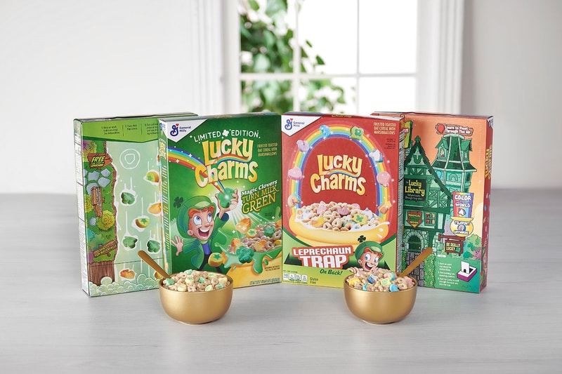 Chocolate Lucky Charms Cereal Box Lucky The Leprechaun GM FLAT EMPTY 2020