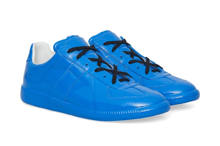 Maison Margiela Dips the Replica Sneaker in Patent Blue Leather