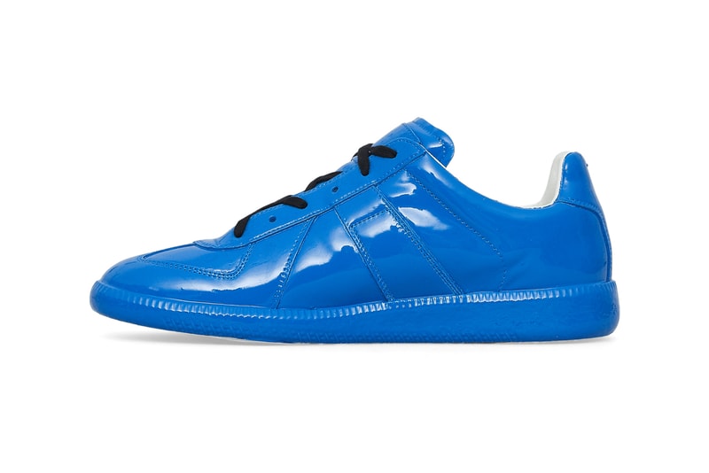 Maison Margiela Replica Sneakers Patent Leather Blue S37WS0582P4487 T6046 Slam Jam Luxury Sneakers Release Information Drop Date
