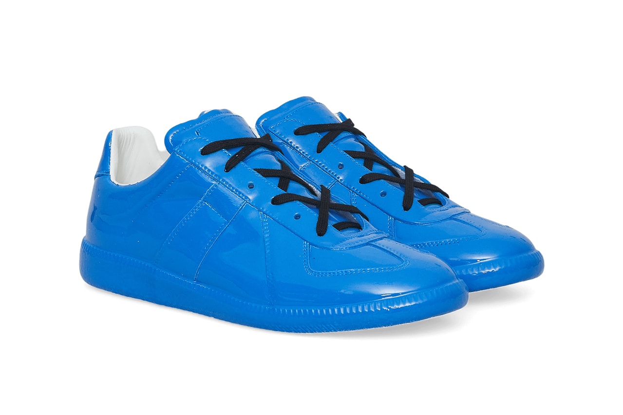 Maison Margiela Replica Sneakers Patent Leather Blue S37WS0582P4487 T6046 Slam Jam Luxury Sneakers Release Information Drop Date