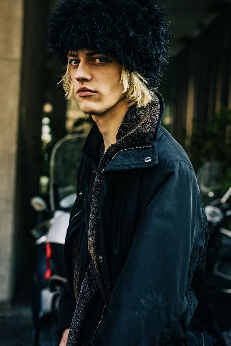 Milan Men's Fashion Week FW22 Street Style Served Coziness in Standout Patterns and Baggy Silhouettes fendi prada comme des garcons jw anderson