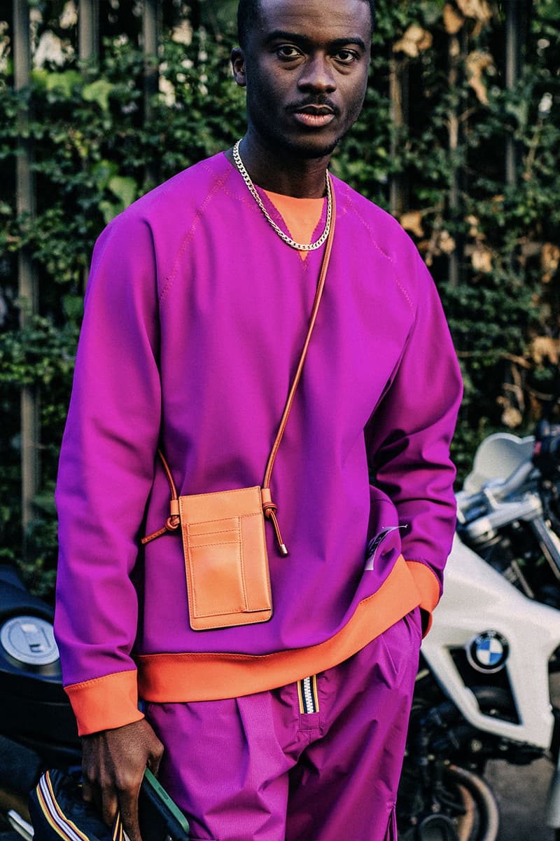 Milan Men's Fashion Week FW22 Street Style Served Coziness in Standout Patterns and Baggy Silhouettes fendi prada comme des garcons jw anderson