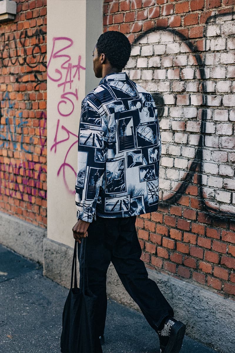 Milan Men's Fashion Week FW22 Street Style Served Coziness in Standout Patterns and Baggy Silhouettes fendi prada comme des garcons jw anderson