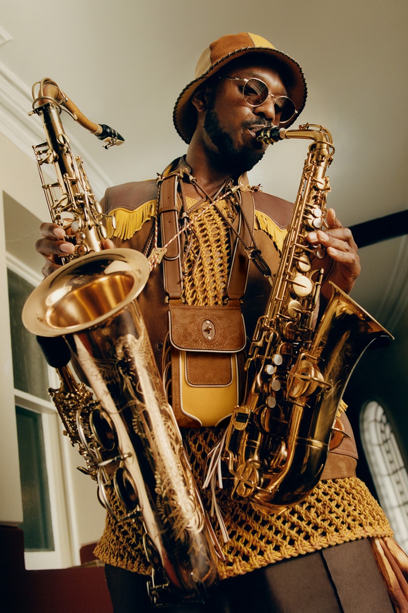 nicholas daley mulberry leather collaboration capsule collection jazz music sons of kemet jimi hendrix miles davies 