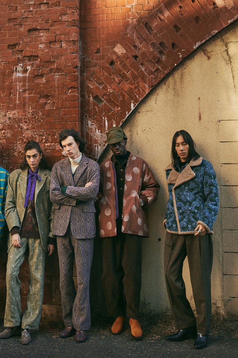 Needles fall winter 2022 lookbook jacquard checked ogee broacde print suits hats jackets tracksuits fur caps baker hats  imagesrelease info 