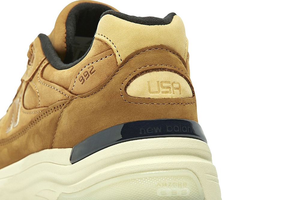 New Balance 992 Made In U.S.A. Gold Brown White Luxury Smooth Pigskin Suede Leather M992LX ABZORB Release Information First Look Drop Date