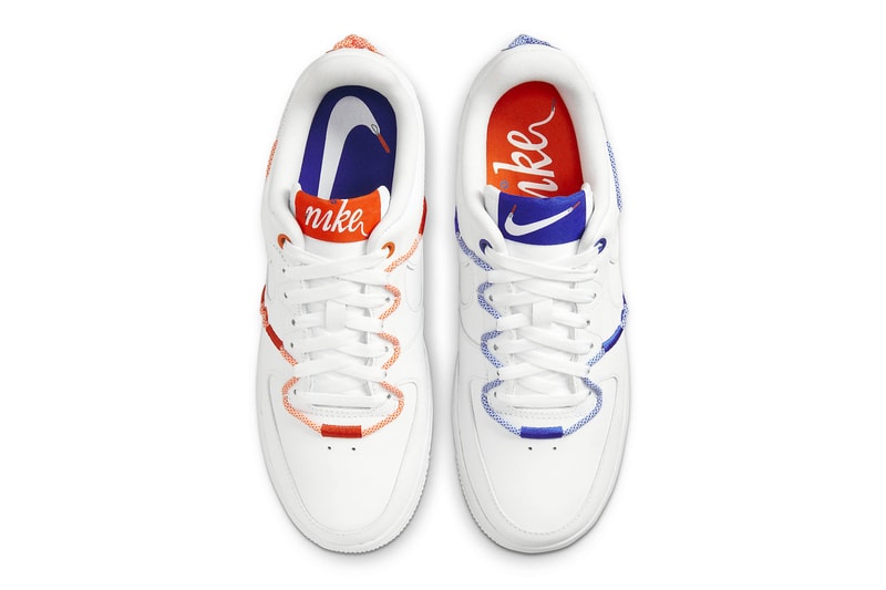 Nike Air Force 1 Low LX orange blue white Lacing details leather ny knicks cut out swooshes release info date price