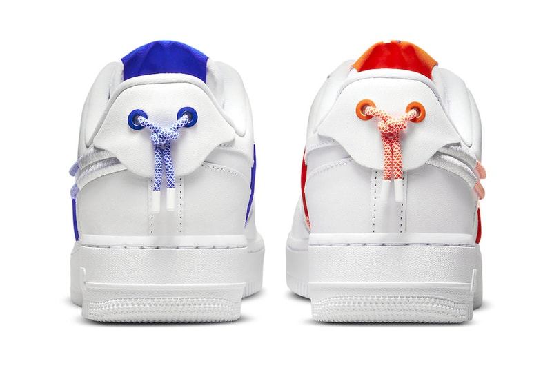 Nike Air Force 1 Low LX orange blue white Lacing details leather ny knicks cut out swooshes release info date price
