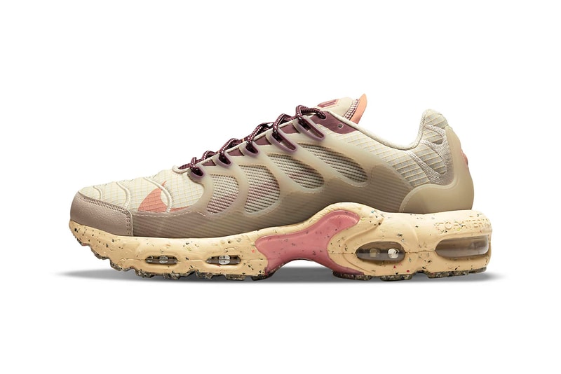 nike air max plus terrascape pearl white dark beetrot hot curry canvas release details sustainable grind waste recycled DC6078-200