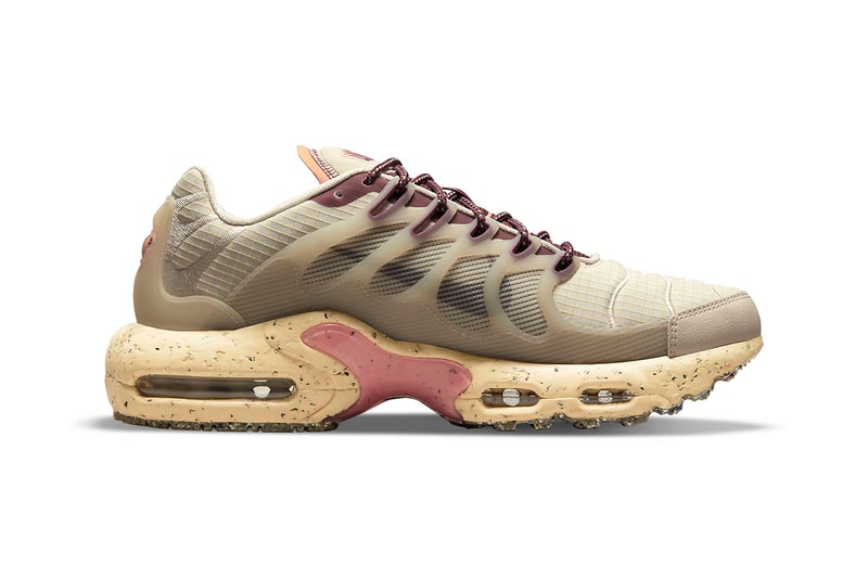 nike air max plus terrascape pearl white dark beetrot hot curry canvas release details sustainable grind waste recycled DC6078-200
