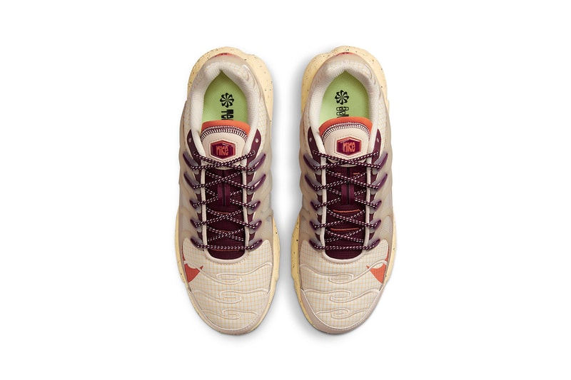 nike air max plus terrascape pearl white dark beetrot hot curry canvas release details sustainable grind waste recycled DC6078-200
