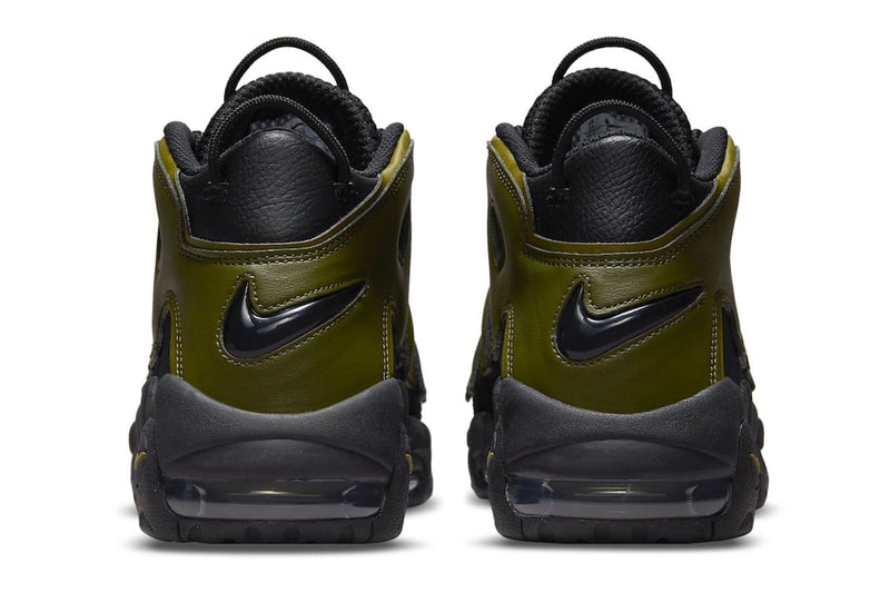 New Nike Air More Uptempo "Rough Green" Is Coming Soon DH8011-001 black green pilgrim army military garb nubuck leather