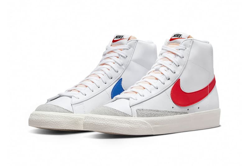 Nike Blazer Mid 77 Alternating Checks bq6806 117 Red Blue Release Info Buy Price