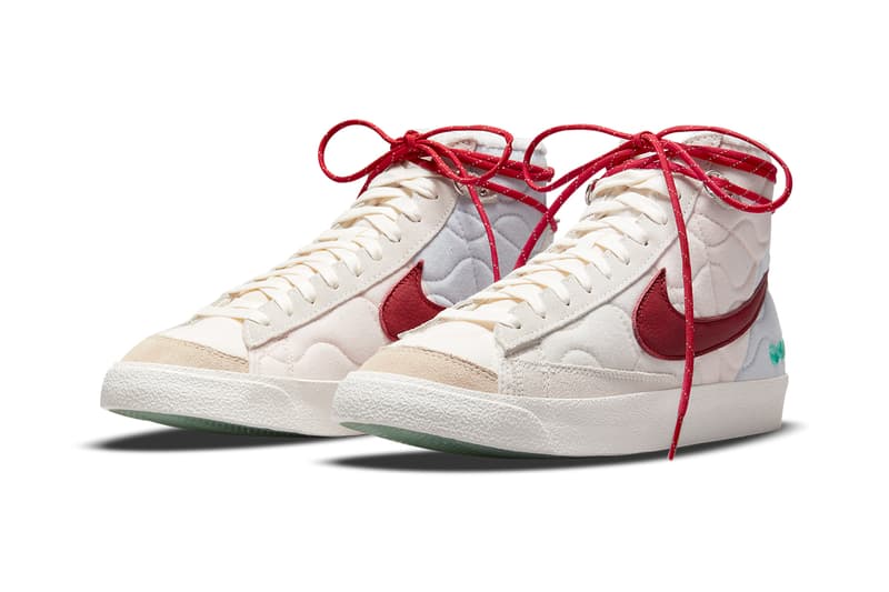 nike blazer mid chinese new year DQ5360 181 white red quilted uppers jade release date info store list buying guide photos price