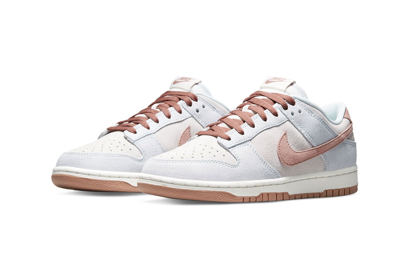 Nike dunk high low fossil rose DH7577 001 pink white gum brown light blue release info