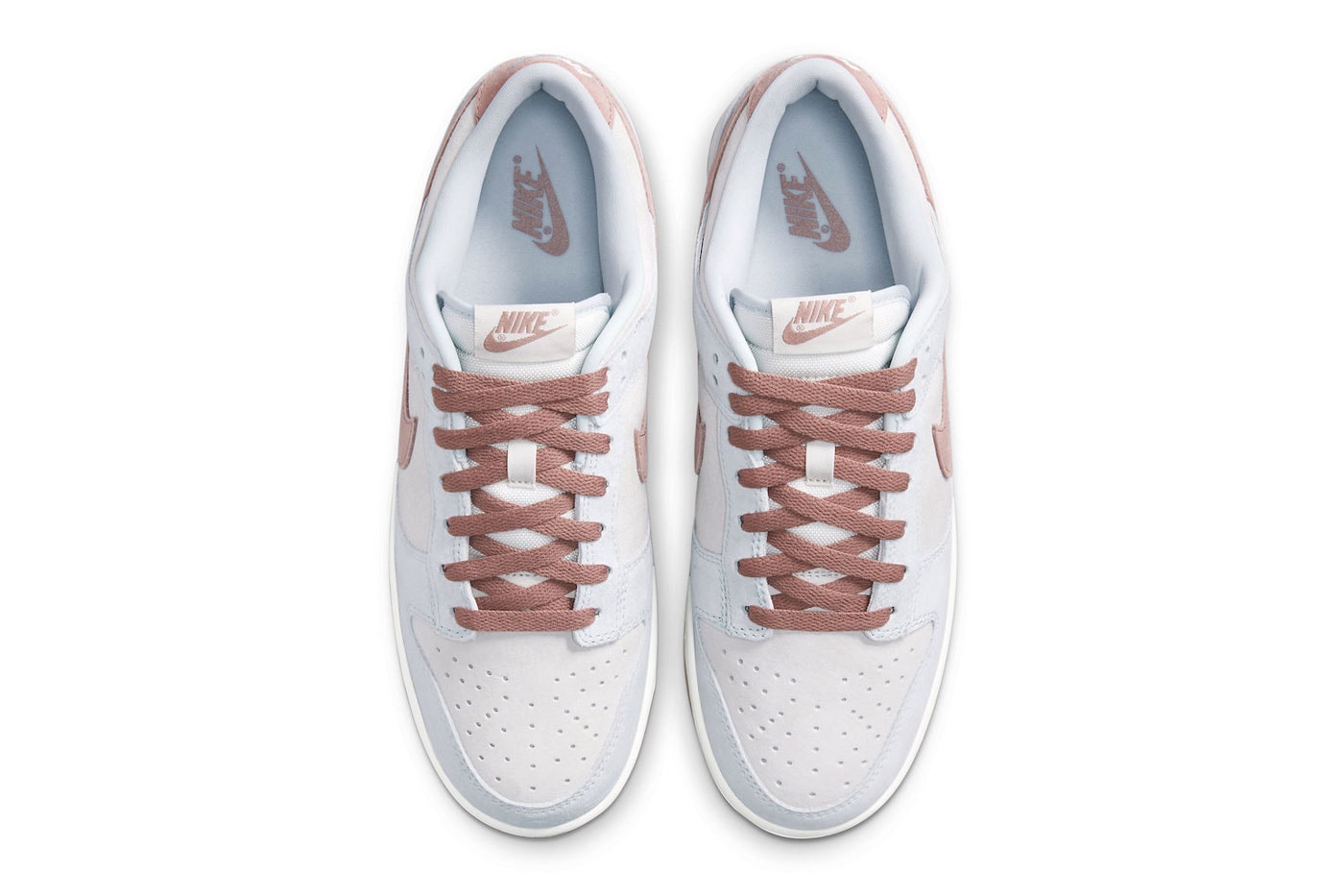 Nike dunk high low fossil rose DH7577 001 pink white gum brown light blue release info