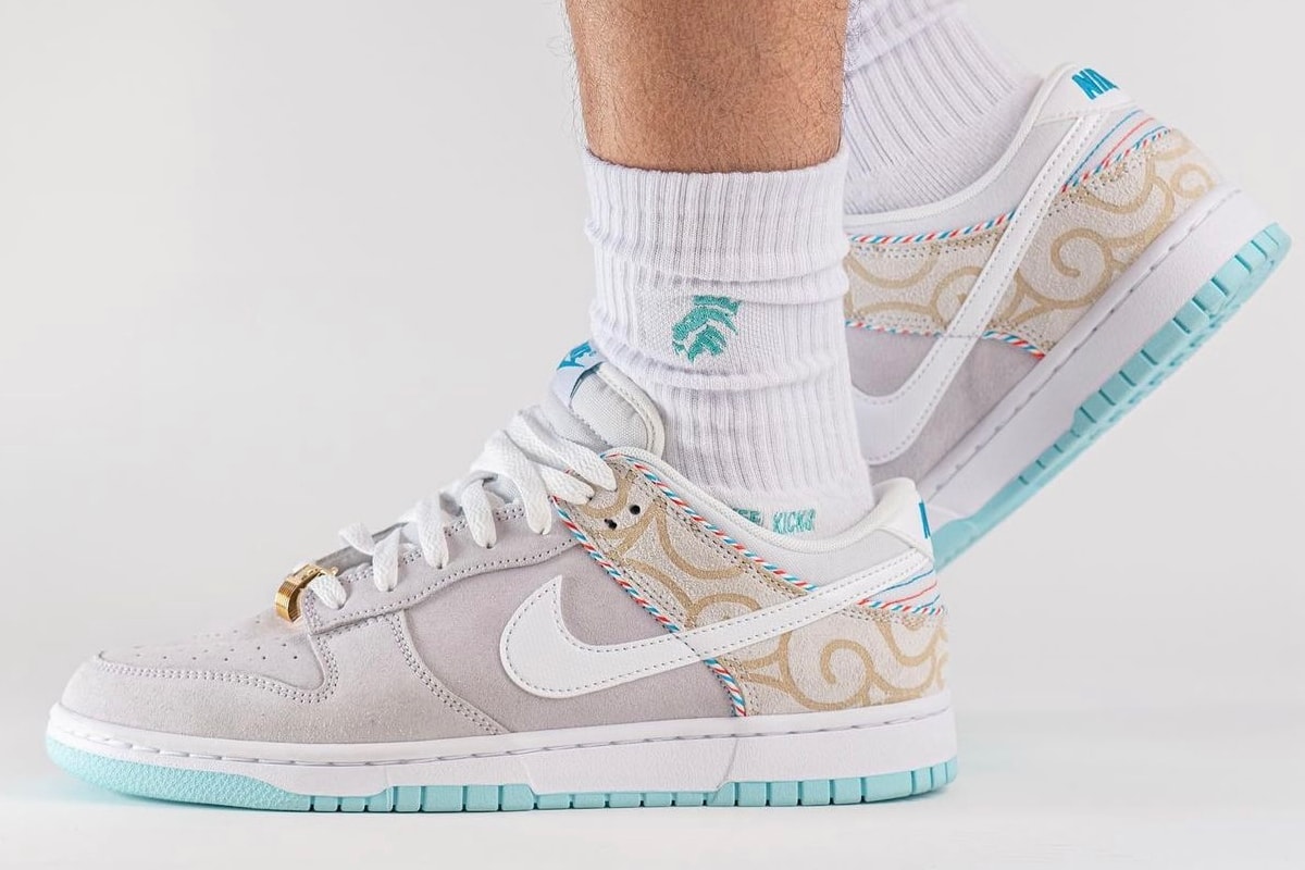 Nike Dunk Low White Barber Shop On-Foot Release Info DH7614-500 Date Buy Price 