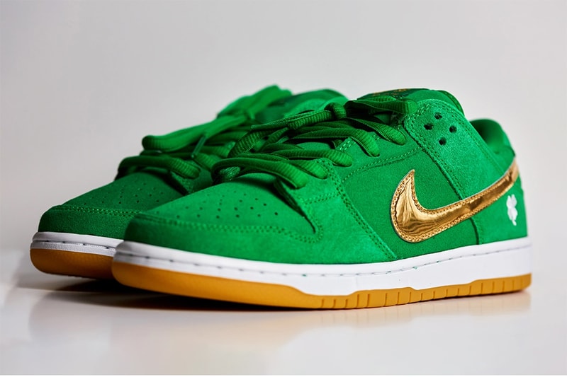 nike sb dunk low st patricks day green gold white release info date store list buying guide photos price BQ6817 303
