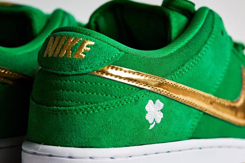 nike sb dunk low st patricks day green gold white release info date store list buying guide photos price BQ6817 303