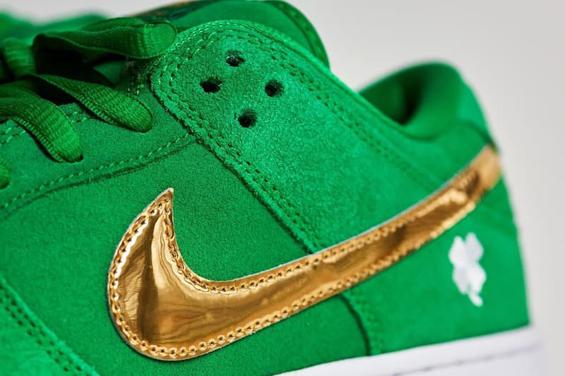 nike sb dunk low st patricks day green gold white release info date store list buying guide photos price BQ6817 303