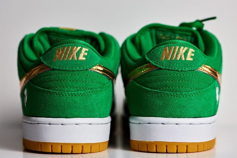 nike sb dunk low st patricks day green gold white release info date store list buying guide photos price BQ6817 303