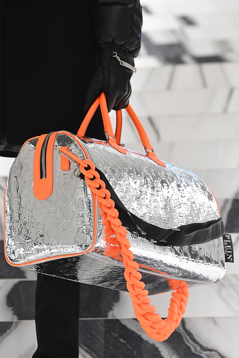 Philipp Plein Fall/Winter 2022 FW22 "LIL MONSTERS" Runway Bags Louis Vuitton Virgil Abloh Keepall Ripoff LV Duffle 