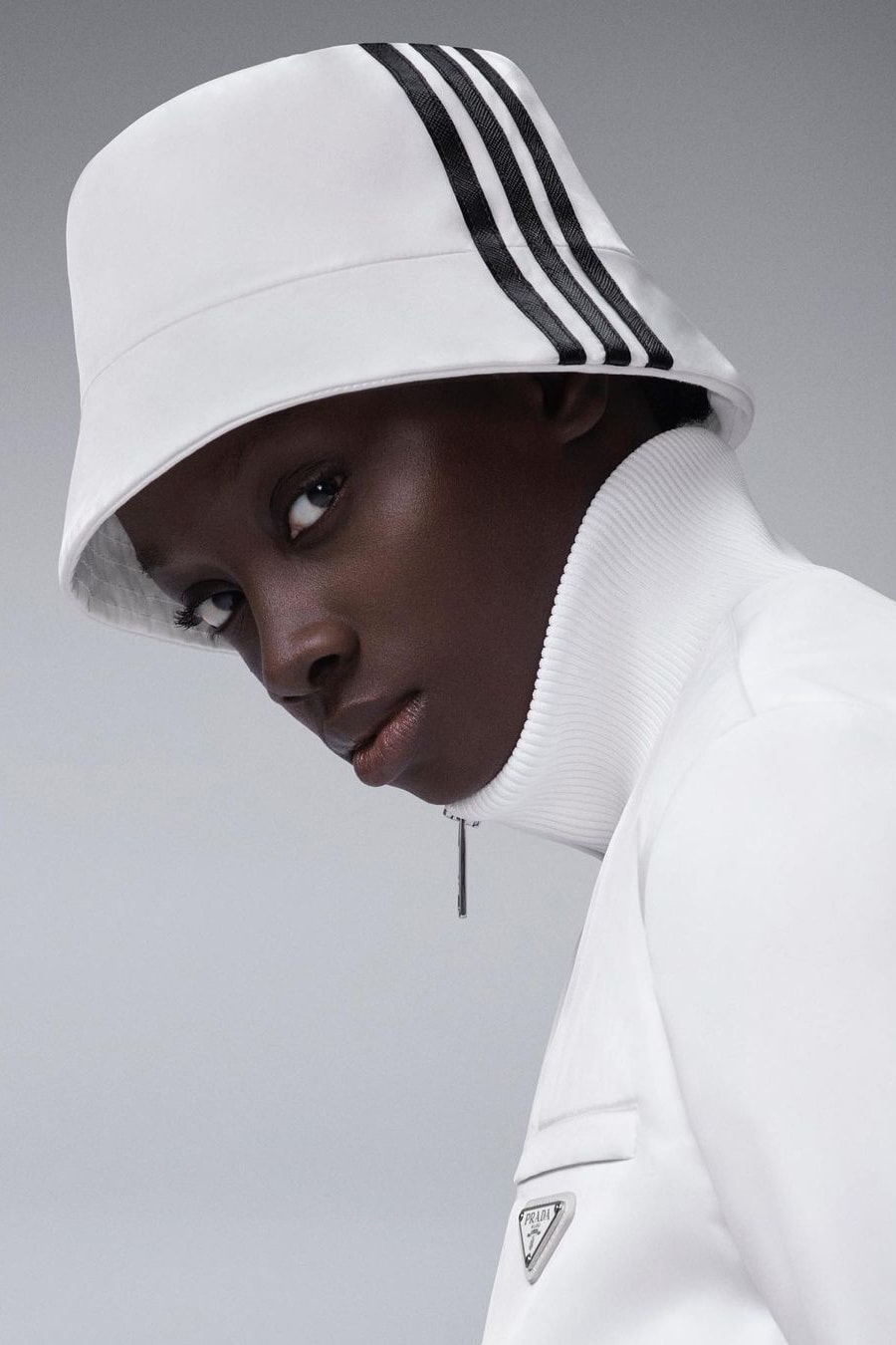 Prada x adidas Originals Apparel Launch Information Track Suit Shellsuit Re Nylon Bucket Hat Editorial Lookbook Release Information