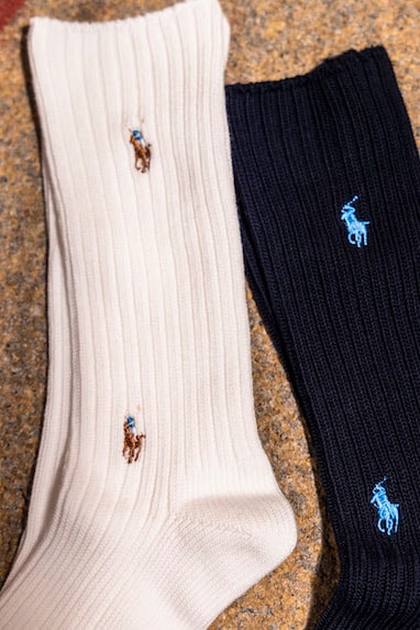 Polo Ralph Lauren Classic Sport Crew Socks Black Red BIG PONY Logo