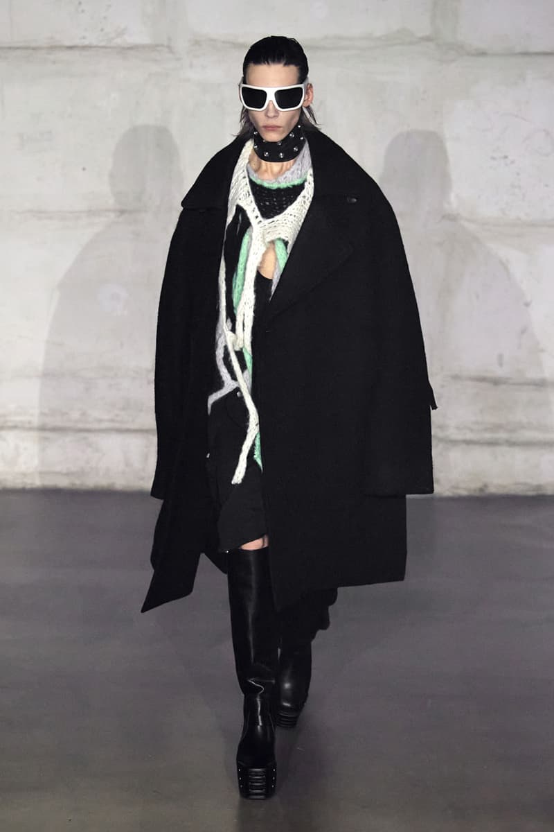 Rick Owens "STROBE" Fall 2022 Menswear Paris Fashion Week Palais de Tokyo Runway Collection Mens Review Lightbulb Hats Dan Flavin Kiss Boots