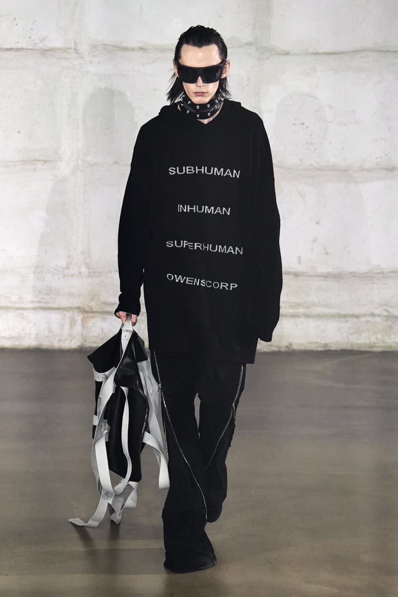 Rick Owens "STROBE" Fall 2022 Menswear Paris Fashion Week Palais de Tokyo Runway Collection Mens Review Lightbulb Hats Dan Flavin Kiss Boots